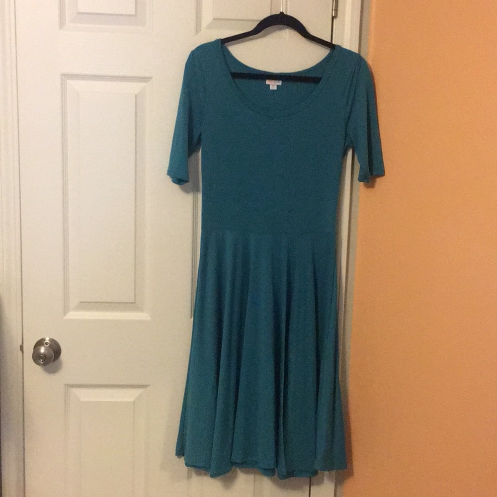 LuLaRoe Solid Teal Nicole Dress 👗 Medium